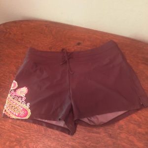 Athleta Brown Drawstring Workout Shorts